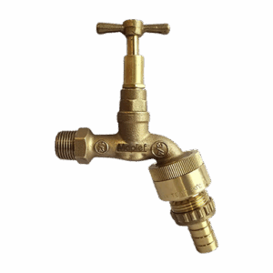 Bronze Lockshield Bib Cock with Hose Union, PN16, Threaded Ends