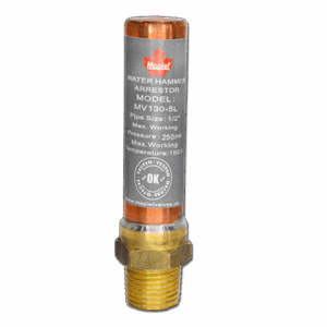 Brass Water Hammer Arrestor, 250 PSI, Threaded Ends