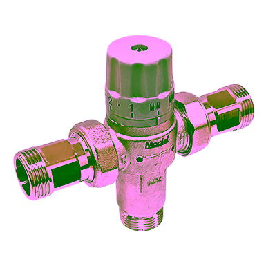 DZR Brass Thermostatic Mixing Valve, 174psi , Threaded Ends