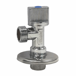 Chrome Plated Brass Angle Valve, PN10, Threaded Ends