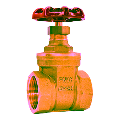 Brass Gate Valve, Non-Rising Stem, PN16, Threaded Ends