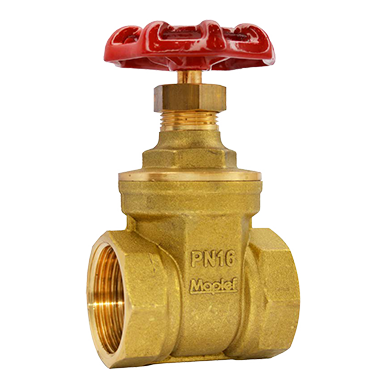 Brass Gate Valve, Non-Rising Stem, PN16, Threaded Ends