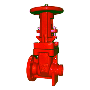 Ductile Iron Gate Valves, Resilient Seated, OS&Y Type, Flanged-Grooved Ends, 300 PSI
