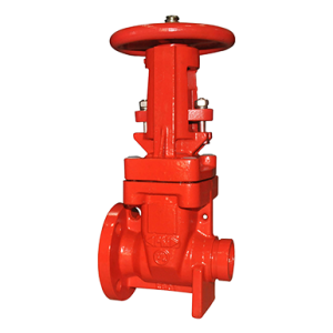 Ductile Iron Gate Valves, Resilient Seated, OS&Y Type, Flanged-Grooved Ends, 300 PSI