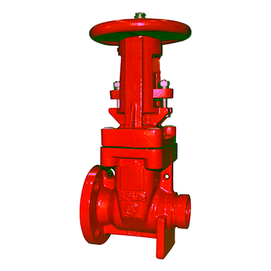 Ductile Iron Gate Valves, Resilient Seated, OS&Y Type, Flanged-Grooved Ends, 300 PSI