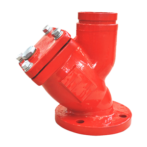 Ductile Iron Y-Strainer, Flanged-Grooved Ends, 300PSI
