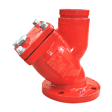 Ductile Iron Y-Strainer, Flanged-Grooved Ends, 300PSI