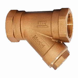 Bronze Y-Strainer, Stainless Steel Screen, PN20, Threaded Ends