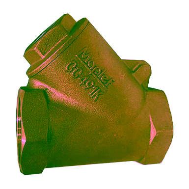 Bronze Y-Pattern Check Valve, PN20, Threaded Ends