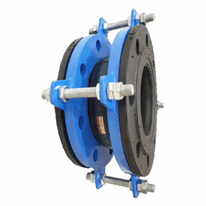 EPDM Rubber Flanged Flexible Connector, Single Bellow with Control Rods, PN25, Flanged Ends