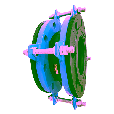 EPDM Rubber Flanged Flexible Connector, Single Bellow with Control Rods, PN25, Flanged Ends