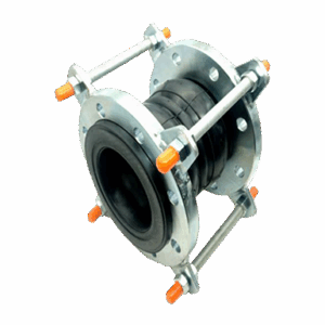 EPDM Rubber Flanged Flexible Connector, Double Bellow with Control Rods, PN16, Flanged Ends
