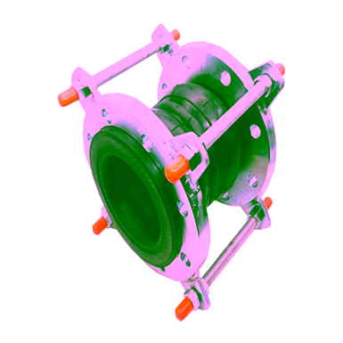 EPDM Rubber Flanged Flexible Connector, Double Bellow with Control Rods, PN16, Flanged Ends