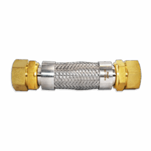 Stainless Steel Flexible Hose, DZR Brass Coupling, PN25, Threaded Ends