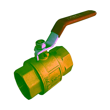 Brass Ball Valve, 2pcs Body, Lever Operated, PN25, Threaded Ends