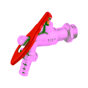 Brass Lockshield Hose Bib Cock with Hose Union, PN16, Threaded Ends