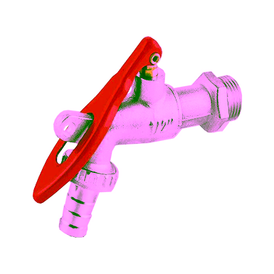 Brass Lockshield Hose Bib Cock with Hose Union, PN16, Threaded Ends